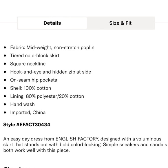 NWOT English Factory Tiered Colorblock Sundress Size Small - Picture 6 of 6